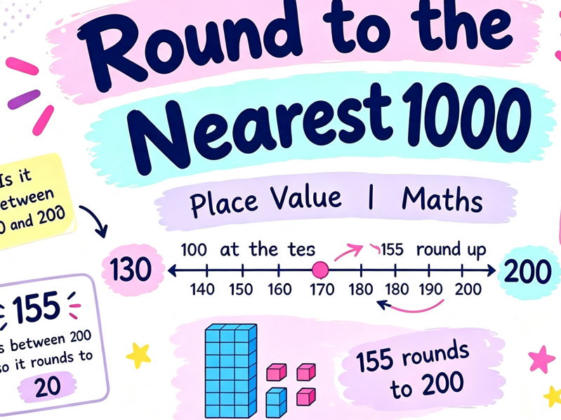 Round to the Nearest 1,000 | Place Value | Maths