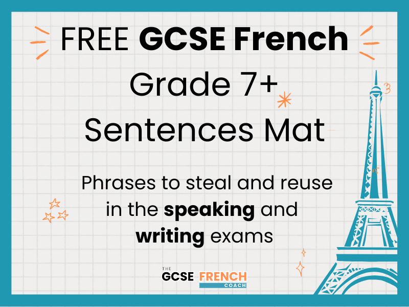 FREE GCSE French Sentence Mat Grade 7+