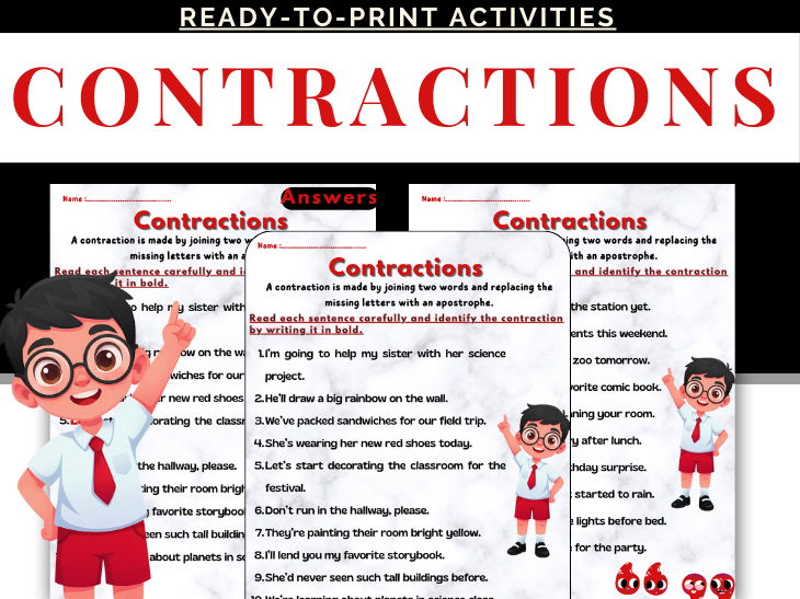 Contractions Worksheets | Mastering Apostrophes and Word Combinations
