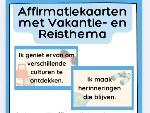Reis Affirmatiekaarten | Set van 15