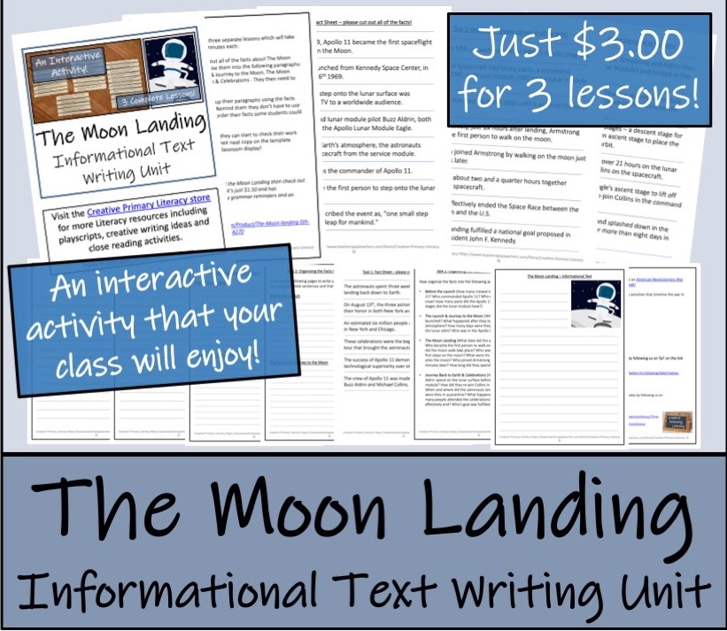 UKS2 History The Moon Landing Informational Text Writing Unit Teaching Resources