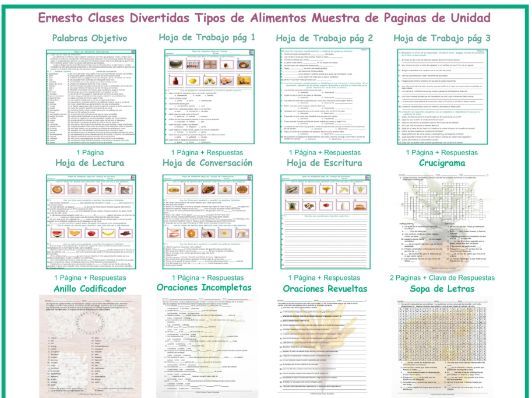 Food Items Spanish Unit Bundle Teaching Resources