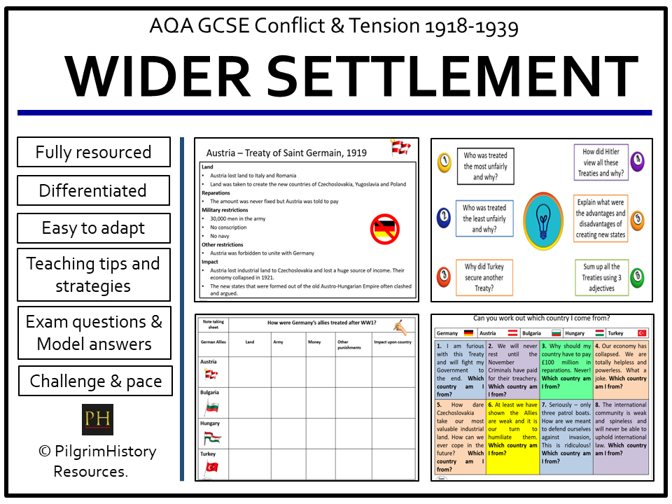 AQA GCSE Conflict & Tension: Other Peace Treaties - St Germain, Trianon, Neuilly, Sèvres (Free)