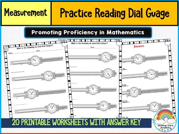 Reading a Dial Caliper Worksheets | Precision Measurement Practice