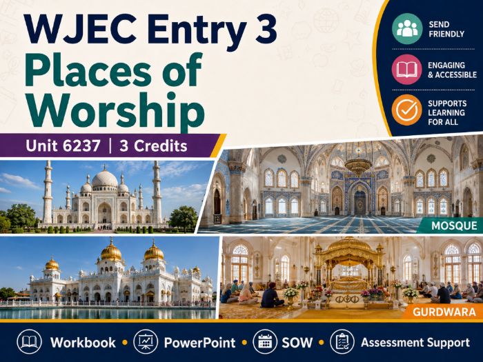 WJEC Entry 3 Places of Worship Workbook | Unit 6237 | Islam & Sikhism