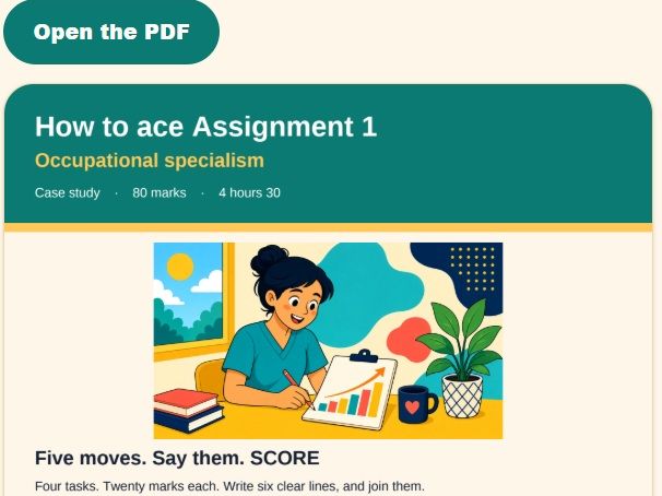 Assignment 1 Occupational Specialism (How to ACE)