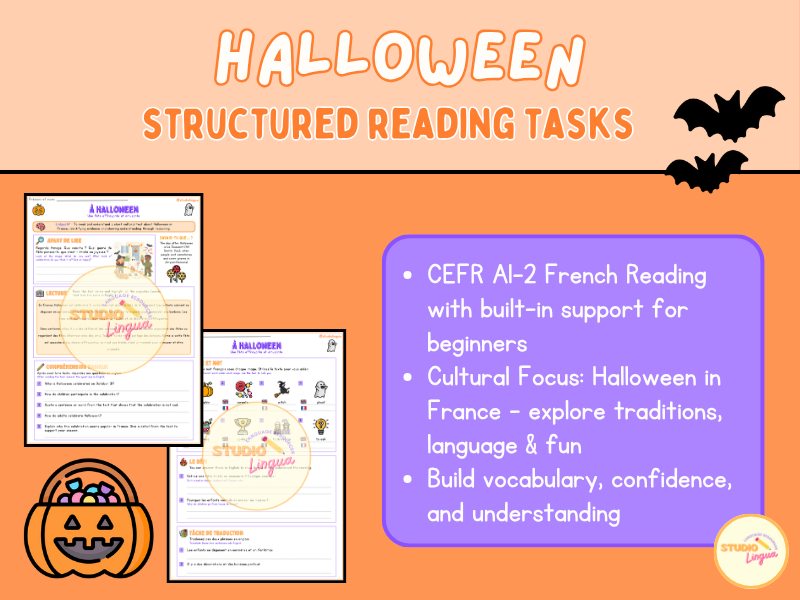 French Halloween Reading Text | Printable PDF | KS2/3 | CfE Level 2-3