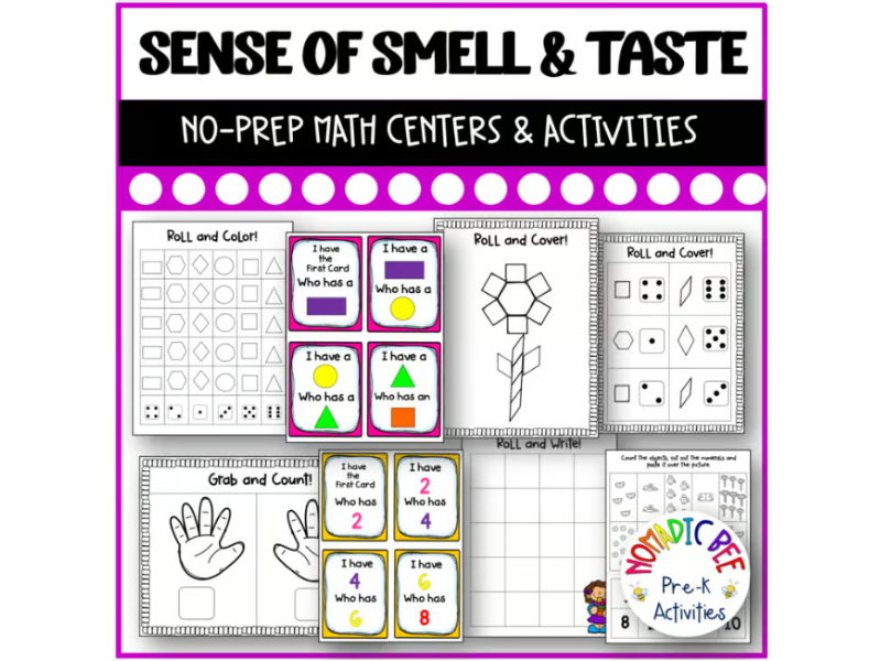 Sense of Smell and Taste Math Centers