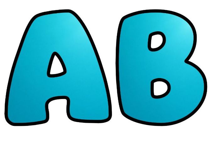 Teal Blue Bubble Letters | Plain Colour Bulletin Board Letters | Printable Alphabet A-Z and 0-9