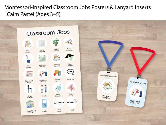 Classroom Jobs Posters & Lanyard Inserts | Early Years & Kindergarten (20 Jobs)
