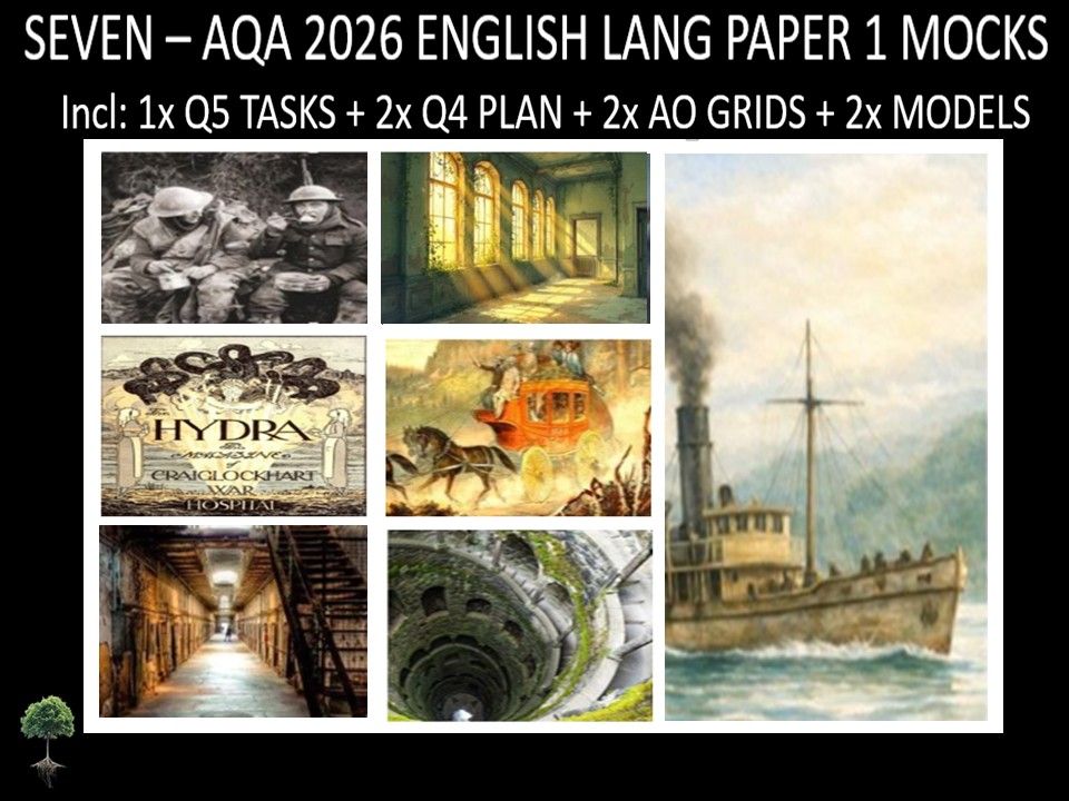 SEVEN - AQA PAPER 1 | 2026 FULL MOCKS | Q5 TASKS | Q4 PLAN | AO GRIDS | MODELS