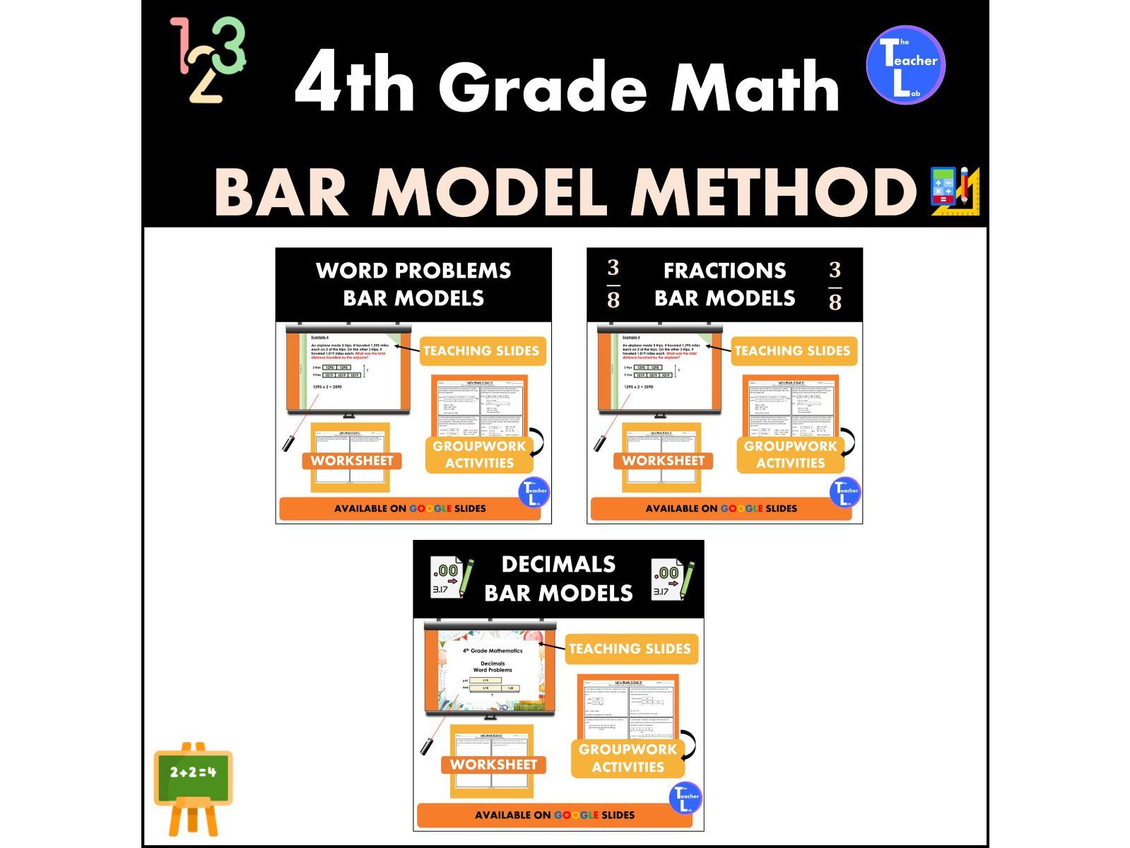 Bar Model Math Grade 4 Fractions, Decimals, Four Operations Singapore Math