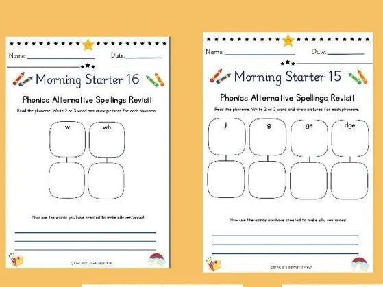 Phonic Phase 5 Revisit Morning Starter activities for Y1
