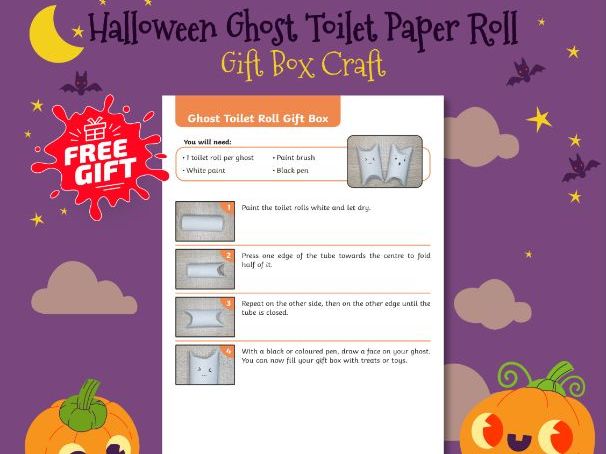 Halloween Ghost Toilet Paper Roll Gift Box Craft