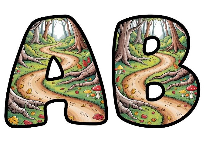 Charming Woodland Story Themed Lettering Set | Classroom Display | Upper & Lowercase, 0-9 and Signs