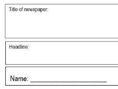 Newspaper Report Planning Template - The Lonely Beast
