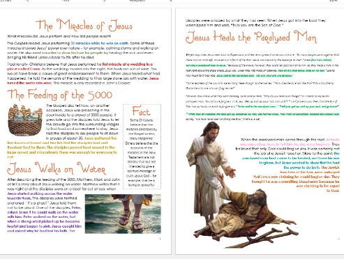 Jesus Miracles Worksheet Printable