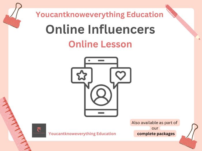 Social Media Influencers PSHE Lesson
