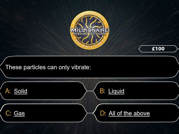 Who wants to be a Millionaire- Thermal transfer