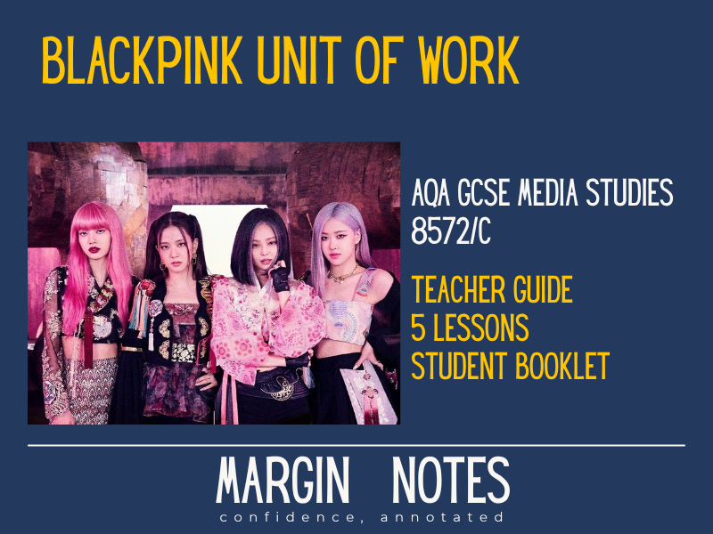 AQA GCSE Media Studies | Blackpink How You Like That CSP | 5 Lessons + Booklet (8572)