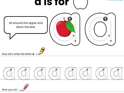 Letter a Formation Worksheet