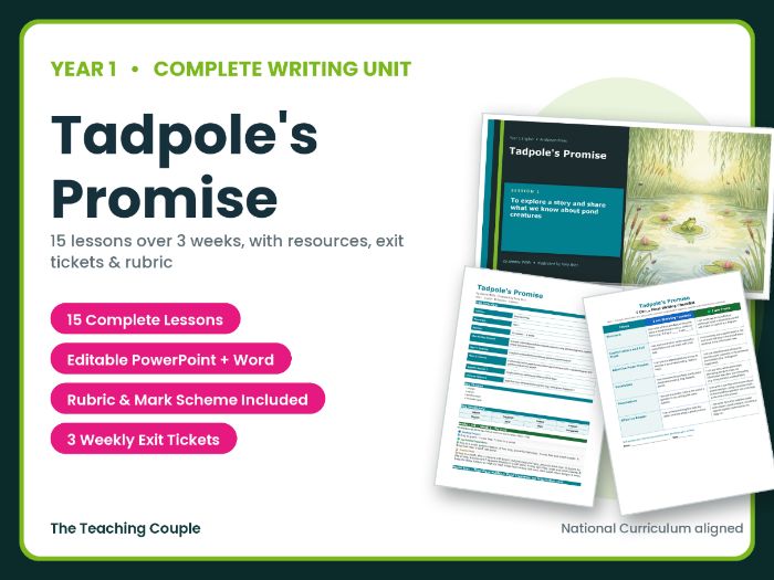 Tadpole's Promise | Year 1 English Unit | 15 Complete Lessons + Resources + Marking Scheme