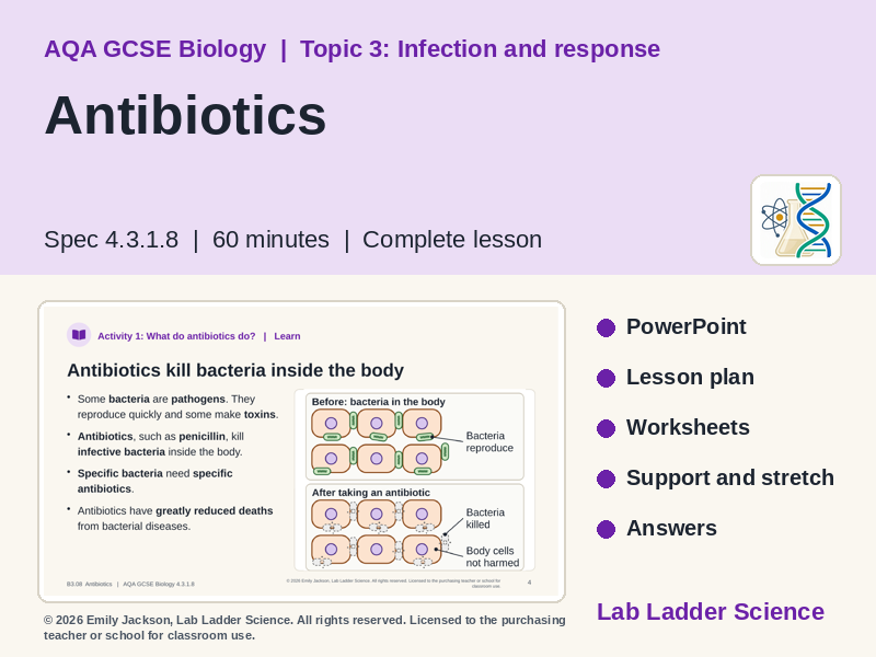 B3-08 Antibiotics: AQA GCSE Biology