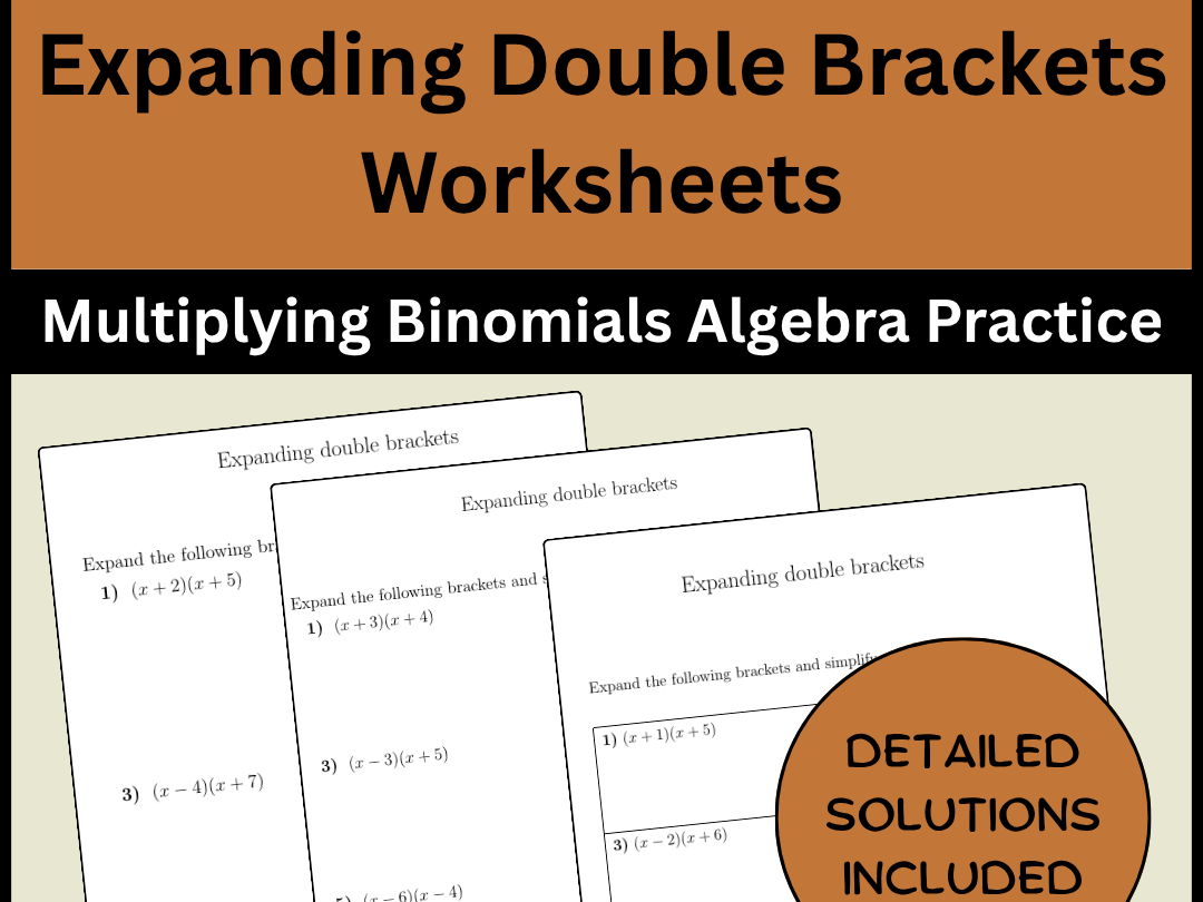 Expanding Double Brackets Worksheets Multiplying Binomials Algebra Practice