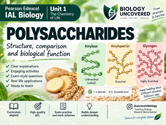 Polysaccharides | Pearson Edexcel IAL Biology Unit 1