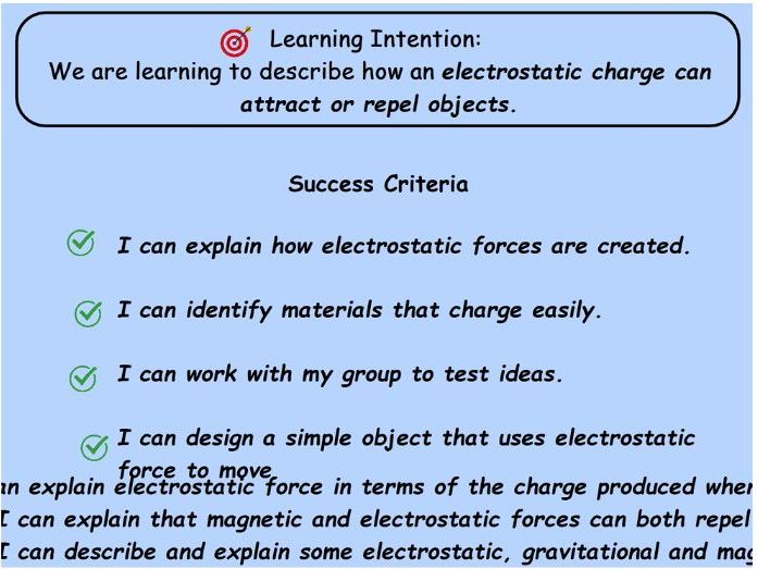 Forces Lesson 6 - Electrostatic and Friction