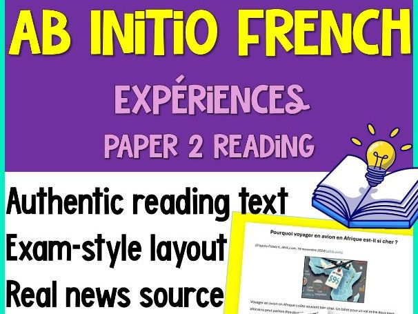 *FREEBIE* IB French Ab Initio Reading Text | Exam-Style | Test Prep | Beginner