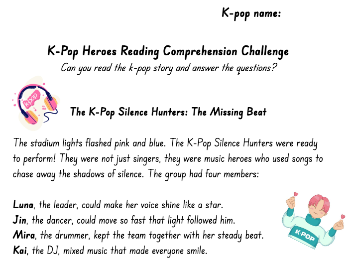 K-Pop Themed Learning Pack
