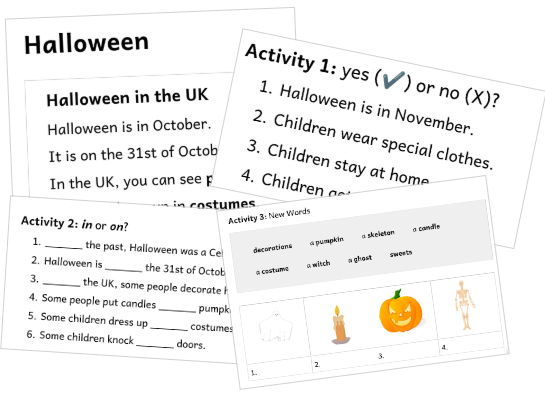 ESOL Entry 1 / Entry 2 Halloween Reading Activity
