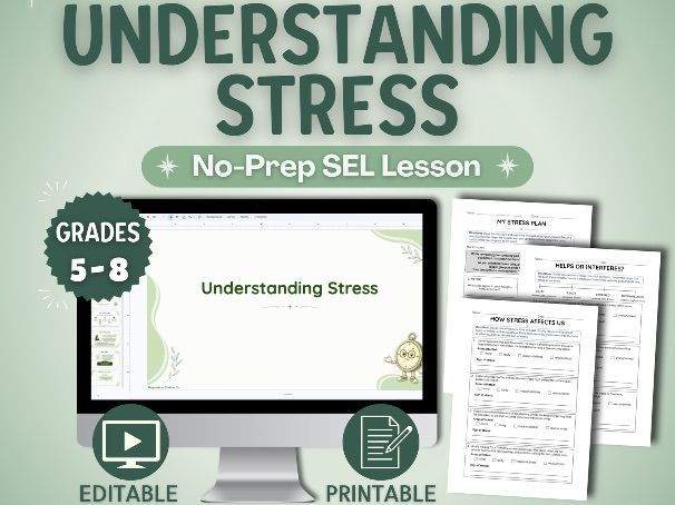 Middle School Stress Management Lesson | Understanding Stress SEL Coping Skills