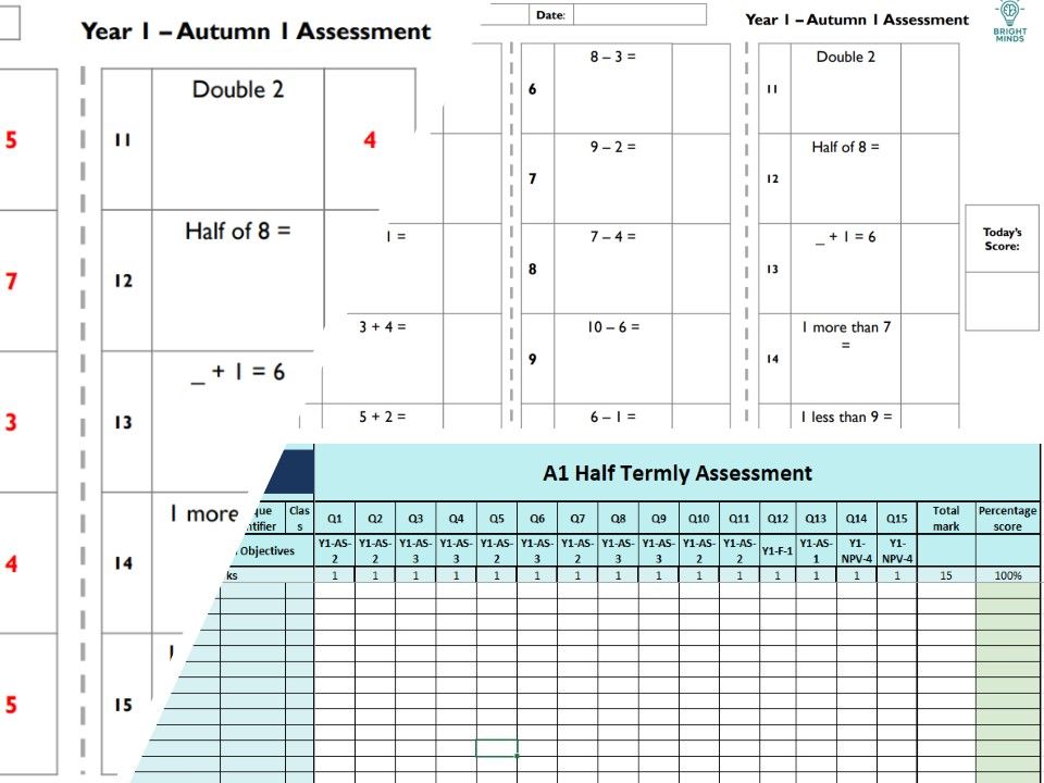 Year 1 Arithmetic Assessments and Tracker Bundle | Half-Termly Fluency Fix Maths Pack