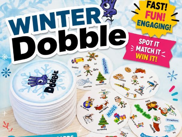 Winter Dobble Game | Winter Vocabulary | ESL Matching Game | Printable Spot It Activity