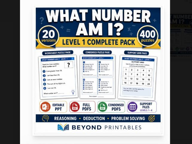 What Number Am I? Version 1 | Complete 20-Level Maths Puzzle Progression
