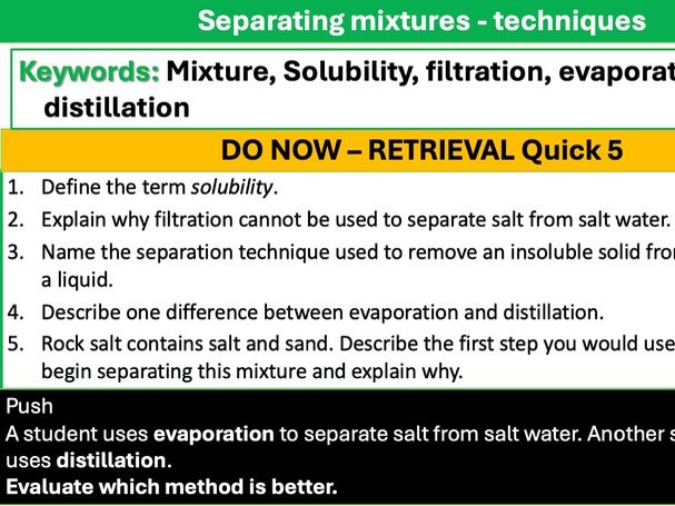 Rock salt - separating mixtures