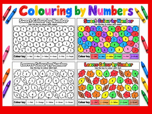 Colouring by Numbers from 1 to 6