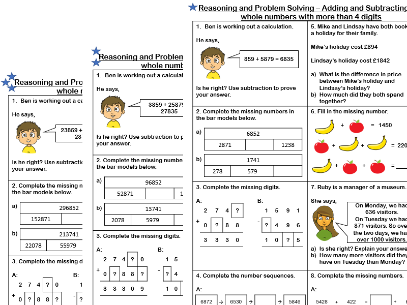 White Rose Maths - Year 5 - Addition and Subtraction - Problem solving and reasoning