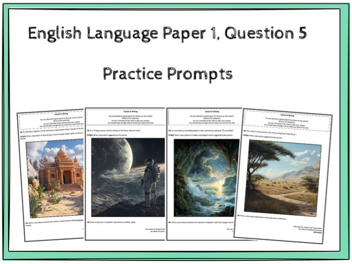 AQA GCSE English Language Paper 1, Question 5: 14 Creative Writing Practice Prompts Pack Two