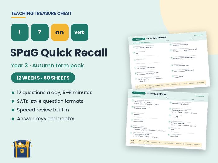 Year 3 SPaG Quick Recall: 12-Week Grammar and Punctuation Starters