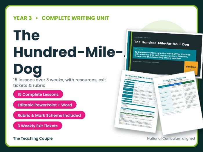 The Hundred-Mile-An-Hour Dog | Year 3 English Unit | 15 Complete Lessons + Resources + Mark Scheme