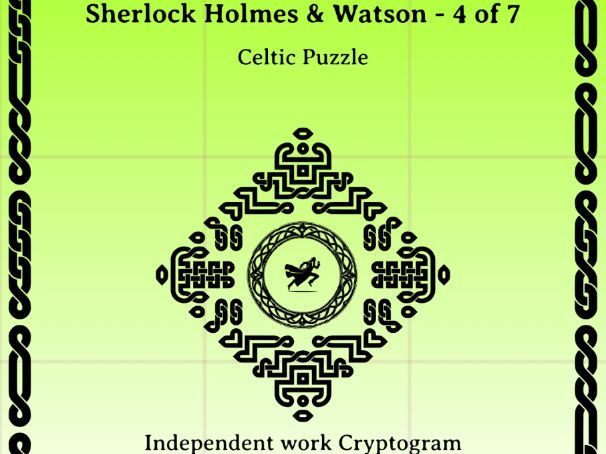 Sherlock Holmes & Watson - 4 of 7: Independent work Cryptogram and puzzle set
