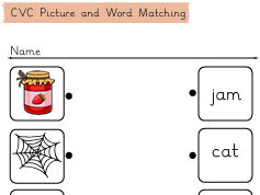 CVC Picture and Word Matching