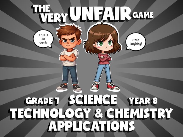 Technology & Chemistry Applications VERY UNFAIR GAME | No-Prep Year 8 Science Review Activity