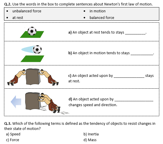 Newton s First Law Of Motion Worksheet Distance Learning Teaching 