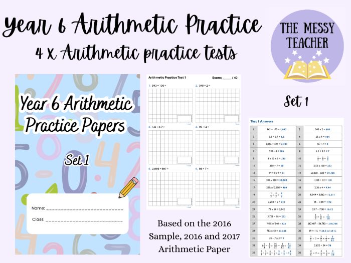 Year 6 SATs Arithmetic Practice Tests Set 1