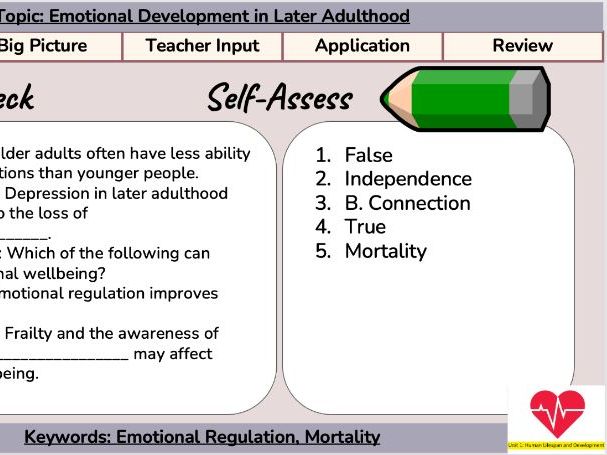 BTEC AAQ Health and Social Care - Unit 1 - Aim A (Late  and Later Adulthood)