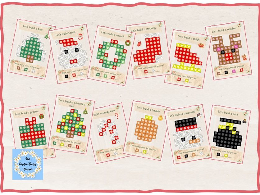 Multilink/Snap Cube Challenge Cards - Christmas (Natural Theme)